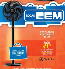 Lojas Cem Ventilador electrolux efs40 oferta