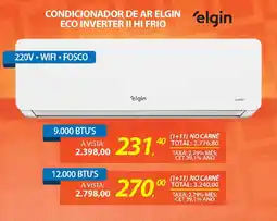 Lojas Cem Condicionador de ar elgin eco inverter ii hi frio 9.000 BTU'S oferta