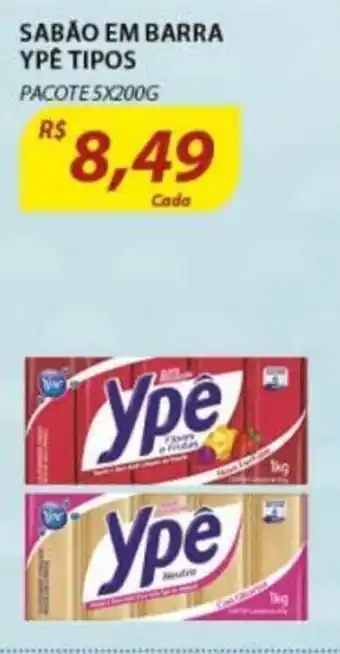 Assaí Atacadista Sabao em barra Ype tipos 5x200g oferta