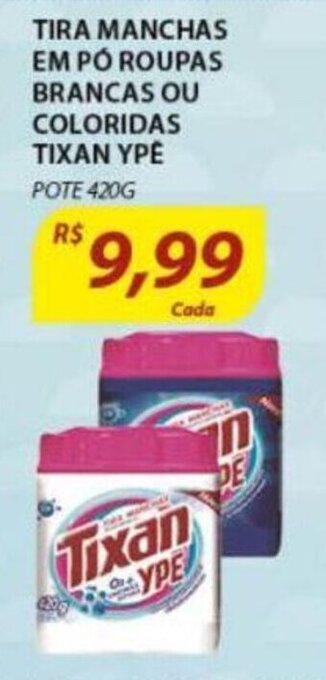Tira Manchas em po roupas Brancas ou Coloridas Tixan Ype 420g