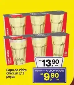 Fort Atacadista Copo de Vidro Chic Lar c/3 peças oferta