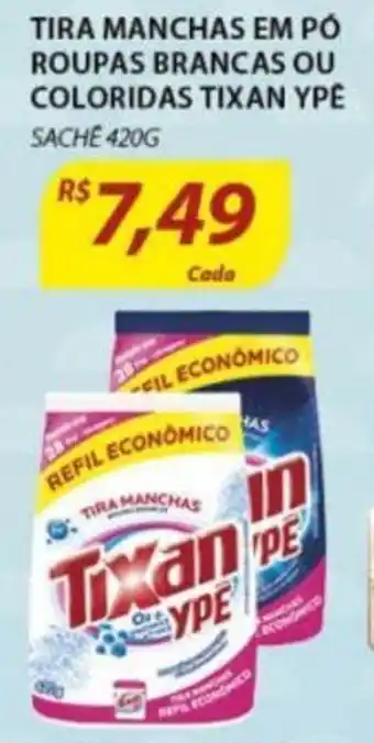 Assaí Atacadista Tira Manchas em po Roupas Brancas ou Coloridas Tixan Ype 420g oferta