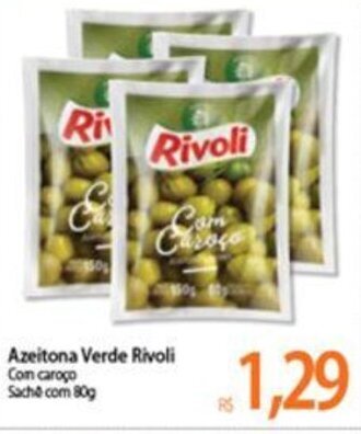 Atacadão Azeitona verde Rivoli 80g oferta