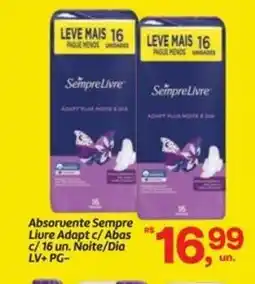 Fort Atacadista Absorvente Sempre Livre Adapt c/Abas c/16 un. Noite/Dia oferta