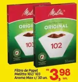 Fort Atacadista Filtro de Papel Melitta 102/103 Aroma Max c/30 un. oferta