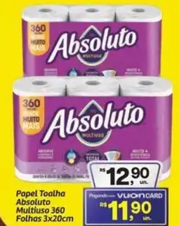 Fort Atacadista Papel Toalha Absoluto Multiuso 360 Folhas 3x20cm oferta