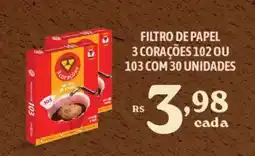 Bahamas Supermercados Filtro de papel 3 corações 102 ou 103 com 30 unidades oferta