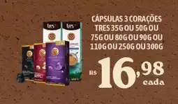 Bahamas Supermercados Cápsulas 3 corações tres oferta