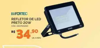 Iiifortec Refletor De Led Preto 20w