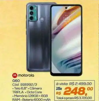 Lojas Colombo Motorola G60 oferta