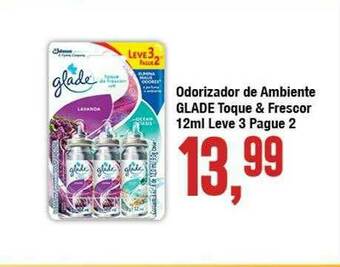 Rede Economia Odorizador De Ambiente Glade Toque & Frescor Leve 3 Pague 2 oferta