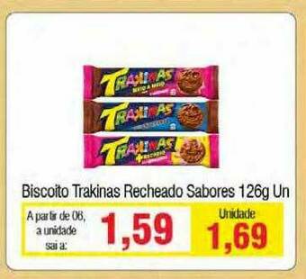 Biscoito Trakinas Recheado Sabores
