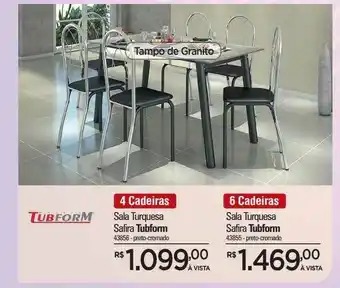 4 Cadeiras Slas Turquesa Safira Tubform 6 Cadeiras Sala Turquesa Safira Tubform