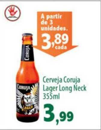 Econômico Atacadão Cerveja Coruja Lager Long Neck oferta