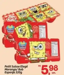 Fort Atacadista Petit Suisse Elegê Morango/Bob Esponja oferta