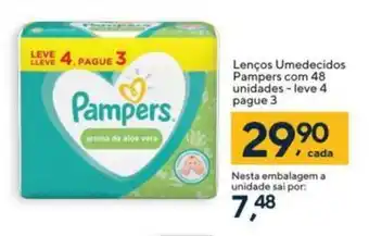 Lencos Umedecidos Pampers com 48 unidades leve 4 pague 3