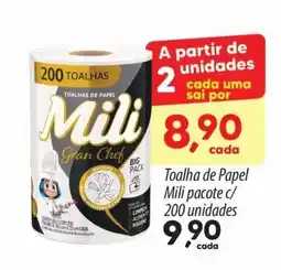 Asun Toalha de Papel Mili pacote c/ 200 unidades oferta