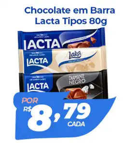 X Supermercados Chocolate em Barra Lacta Tipos oferta