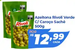 X Supermercados Azeitona Rivoli Verde c/ Caroço Sachê oferta