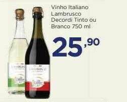 Apoio Mineiro Vinho Italiano Lambrusco Decordi Tinto Ou Branco oferta