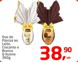 Tenda Atacado Ovo de Páscoa ao Leite, Crocante e Branco Q-buono oferta