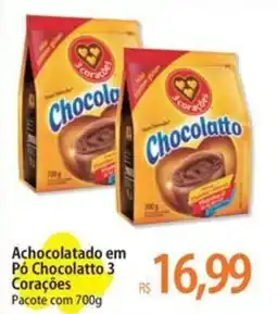 Atacadão Achocolatado em Pó Chocolatto 3 Corações Pacote oferta