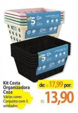 Atacadão Kit Cesta Organizadora Coza oferta