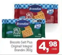 Mineirão Atacarejo Biscoito Salt Plus Original/Integral Brandini oferta