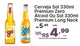Super Lagoa Cerveja Sol Premium Zero Álcool Ou Sol Premium Long Neck oferta