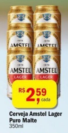 Ultrabox Cerveja Amstel Lager puro malte 350ml oferta