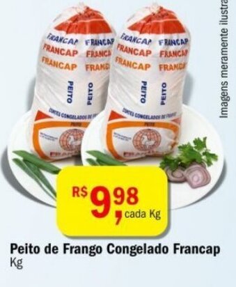 Ultrabox Peito de Frango congelado Francap 1kg oferta