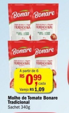 Ultrabox Molho de Tomate Bonare Tradicional 340g oferta