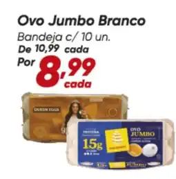Dia Ovo Jumbo Branco Bandeja c/10 un. oferta