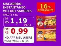 Assaí Atacadista Macarrão instantâneo villoni sabores oferta
