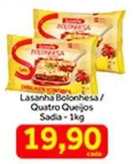 Shibata Supermercados Lasanha Bolonhesa/ Quatro Queijos Sadia 1kg oferta