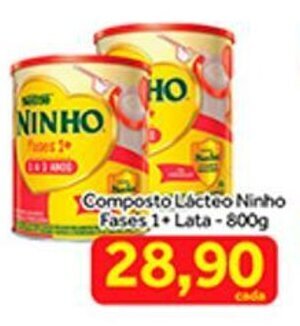 Shibata Supermercados Composto Lacteo Ninho Fases 1+ lata 800g oferta