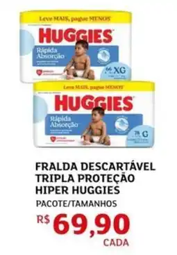 Assaí Atacadista Fralda descartável tripla proteção hiper huggies oferta