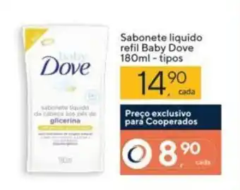 Coop Sabonete Liquido refil Baby Dove 180ml tipos oferta