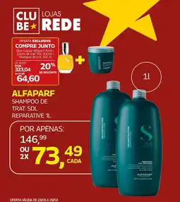Lojas Rede Alfaparf shampoo de trat. sdl reparative oferta