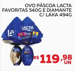 Lider Atacadista Ovo páscoa lacta favoritas e diamante c/ laka oferta