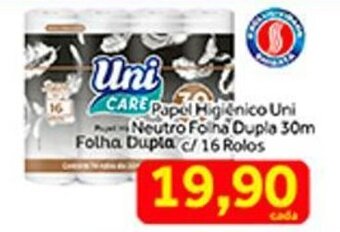 Shibata Supermercados Papel Higiénico Uni Neutro Folha Dupla 30m c/ 16 rolos oferta