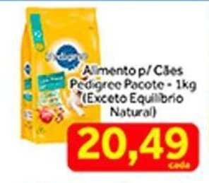 Shibata Supermercados Alimento p/ caes Pedigree pacote 1kg oferta