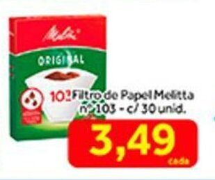 Filtro de Papel Melitta N103 c/30 unid.