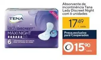Coop Absorvente de incontinencia Tena lady Discreet NIght com 6 unidades oferta