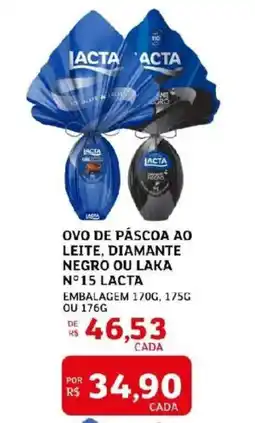 Assaí Atacadista Ovo de páscoa ao leite, diamante negro ou laka n°15 lacta oferta