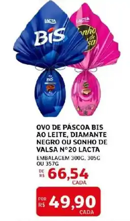 Assaí Atacadista Ovo de páscoa bis ao leite, diamante negro ou sonho de valsa n°20 lacta oferta