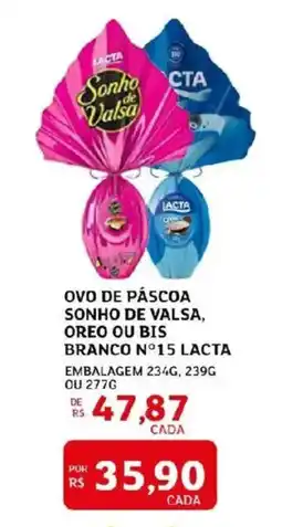 Assaí Atacadista Ovo de páscoa sonho de valsa, oreo ou bis branco n°15 lacta oferta
