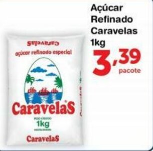 Roldão Acucar Refinado Caravelas 1kg oferta