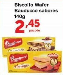 Roldão Biscoito Wafer Bauducco sabores 140g oferta