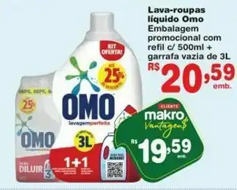 Sam's Club Lava-roupas líquido omo 3l oferta
